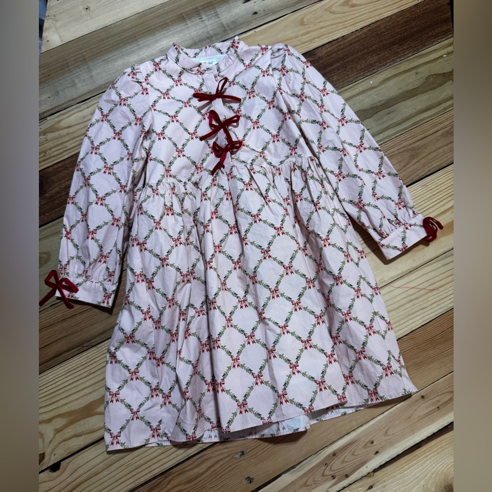 Charming Pink Kids Dress with Red Accents